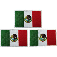 3Pack Mexico Flag Patch Mexican Flags Patchs, Mexico Tactical Flag Embroidery Patch With, For Hats, Tactical Bags, Jackets, Clothes Patch Team Military Patch