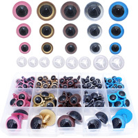 Bestcyc 1Box(80Pcs) 3Size - 10Mm/15Mm/24Mm 5Colors Threaded Shank Design Plastic Safety Eyes Craft Eyes With Washers For Crafts Diy Amigurumi Stuffed Animal, Toy, Doll Diy Making Supplies