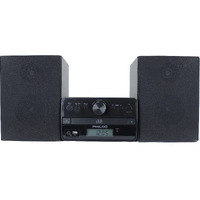 Philco Stereo Shelf Systems Tray Loading Cd Player With Digital Fm Radio, Bluetooth Streaming, Remote Control In Black | Lcd Display | 3.5Mm Headphone Jack | Mp3 & Aux Port Compatible