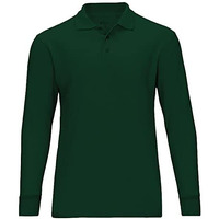 Premium Wear Men's Long Sleeve Polo Shirts - Stain Guard Polo Shirts For Men - Hunter Green - Medium