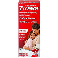 Children's Tylenol Oral Suspension Acetaminophen Medicine, Dye-Free Cherry, 4 Fl. Oz