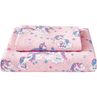 Softan Bed Sheet Set For Kids Girls, Twin Size Kids Sheets Microfiber Kids Fitted Sheet, Breathable & Silky Soft Feeling Kids Sheet Set 4 Pcs Pink Unicorn Kids Full Bed Sheet