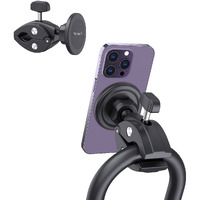 Phone Holder Mount Magnetic Gym: Fitness Equipment Handlebar Accessories, Treadmill, Spin Bike, Stroller, Cart, For Magsafe Iphone 14 13 12 Plus Pro Max  Universal Cellphone Stand Clamp Clip