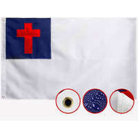 Christian Flag 3X5 Outdoor Made In Usa Embroidered,Heavy Duty Nylon,Sewn Stripes, Stronger Brass Grommets,Christianity Easter Day,Jesus Flags Flags Perfect For Outside