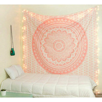 Raajsee Rose Gold Elephant Mandala Tapestry For Bedroom- Aesthetic Tapestry - Indie Wall Tapestry Hippie Room Decor - Boho Tapestrys -Trippy Small Tapestry Wall Hanging 30X40 Inches