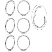 Unisex Dainty Small 14K Gold Huggie Hoop Earrings, 16G Surgical Steel Tiny Endless Hinged Huggie Hoops In Gold Plated Or Silver For Earlobe And Cartilage (Silver 10Mm)