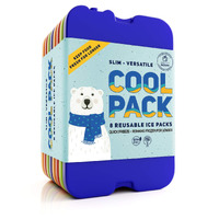 Ice Packs For Lunch Bags - Original Cool Pack | Slim & Long-Lasting Reusable Ice Pack For Lunch Box, Lunch Bag And Cooler | Freezer Packs For Coolers (Set Of 8)