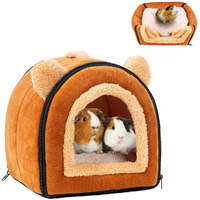 Pet Soft Guinea Pig Bed Rabbit Bed Cozy Guinea Pig Hideout House Bunny Hideout For Rabbits Hamster Bunny Rats Chinchilla Cave Bed Small Animal Bed (Brown)