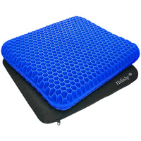 Gel Seat Cushion, Extra Thick Gel Cushion Office Seat Cushion With Non-Slip Cover, Breathable Chair Pads Honeycomb Design Absorbs Pressure Points For Car Office Chair Wheelchair (Extra Thick, Blue)