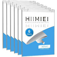 Hiimiei Wall Mount Acrylic Sign Holder 85 X 11, Clear Plexi Door Sign Holder Document Holder Plastic Picture Frames With All Mounting Accessories(6 Pack)