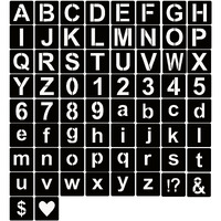 Yeajon 5 Inch Letter Stencils Symbol Numbers Craft Stencils, 66 Pcs Reusable Plastic Alphabet Templates For Painting On Wood, Wall, Fabric, Rock, Glass, Chalkboard, Signage, Diy Art Projects