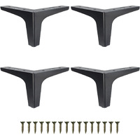 Gosche 4 Inch Metal Furniture Legs Black, Legs For Furniture Set Of 4, Modern Style Replacement Couch Legs For Dresser Chair Bed Cabinet Table Ottoman Cupboard Diy Replacement Sofa Feet