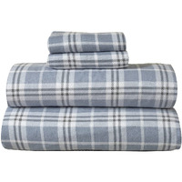 Bliss Casa 3 Piece 100% Cotton Flannel Sheet Set Twin - High Gsm Deep Pockets, Warm Breathable Flannel Sheet Set. Flannel Bed Set Includes 1 Flat Sheet, 1 Fitted Sheet & 1 Pillowcase (Casa)