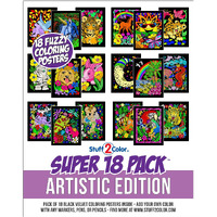 Super Pack Of 18 Fuzzy Velvet Coloring Posters (Artistic Edition) - Great For Family Time, Arts  Crafts, Travel, Classrooms, Care Facilities For All Ages: Girls, Boys, Adults, Toddlers, And More]