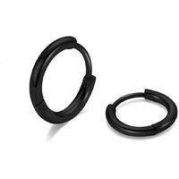 8Mm Surgical Steel Hoop Earrings, Black Huggie Hoop Earrings For Women Men Stainless Steel, Dainty 18G Mens Hoop Earrings Cartilage Huggy Earrings Jewelry For Girls Boys