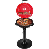 Electric Bbq Grill Techwood 15-Serving Indoor/Outdoor Electric Grill For Indoor & Outdoor Use, Double Layer Design, Portable Removable Stand Grill, 1600W (Stand Red Bbq Grills)