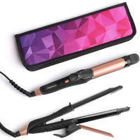 Amovee Travel Curling Iron, Hair Straightener And Curler In One, Flat Iron Curling Iron In One, Dual Voltage Europe Travel Essentials For Women(Black)