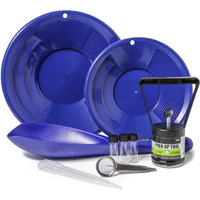 Asr Outdoor Gold Panning Kit Gold Rush Prospecting Tools Accessories 10Pc - Blue