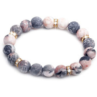 Liagza Healing Bracelet For Women Anxiety Crystal Bracelet Chakra Beaded Bracelets Rose Quartz Crystals And Healing Stones Bracelet Calming Stretch Bracelet Stress Relief Gifts For Women (Pink)