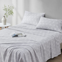 Comfort Spaces 144Tc Cotton Sheet Set Breathable, Lightweight, Soft With Elastic Deep Pocket, Modern All Season Cozy Bedding, Matching Pillow Case, King, Adelia Gray 4 Piece