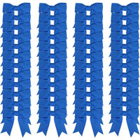 Meseey 50 Pcs 3 Inches Royal Blue Grosgrain Ribbon Twist Tie Bows Pretied Bows Premade Craft Bows For Treat Bags Gift Wrapping Basket Wedding Baby Shower Brithday Valentine 's Day Christmas Party