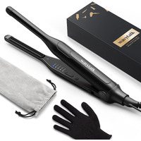 Wavytalk Pencil Flat Iron, 3/10 "" Small Iron For Short Hair, Pixie Cut And Bangs, Tiny Beard Straightener With Dual Voltage & Adjustable Temp, Mini Hair Edges Heating Up In 15S