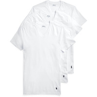 Polo Ralph Lauren Underwear Men's 3 Pack Slim Fit V Neck Tees, White, M