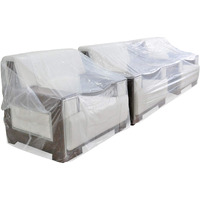 Topsoon Plastic Couch Cover For Storage Dust-Proof Plastic Sofa Cover Waterproof Patio Furniture Cover 134-Inch Wide By 46-Inch Height