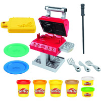 Play-Doh Kitchen Creations Grill 'N Stamp Playset For Kids 3 Years And Up With 6 Non-Toxic Modeling Compound Colors And 7 Barbecue Toy Accessories