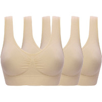 Ohlyah Women S Seamless Wire-Free Bra With Removable Pads Pack 3 Pack Nude Xxxl 38Dd 40D 42C 42D 44B 44C
