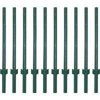 Ladech 3-4-5-6-7 Feet Sturdy Duty Metal Fence Post - Garden U Post For Fencing - 10 Pack (4 Feet)