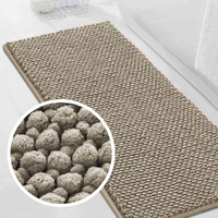 Turquoize Bath Rug Runner, 47 ""X 20 "", Taupe - Soft Chenille, High Pile, Non Slip, Absorbent, Machine Washable