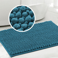 Turquoize Bathroom Rugs Non-Slip Chenille Bath Mat For Bathroom 20 X 32 Inches Extra Soft And Absorbent Shaggy Bathroom Rugs, Machine Washable Perfect For Bathtub And Shower Floor, 32 "" X 20 "",Turquoise