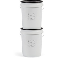 United Solutions Airtight Pet Food Storage Container, 5 Gallon Capacity, Great For Dog Food, Cat Food, Bird Seed, Dry Food Storage, White Container With Black Lid, 2-Pack