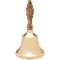Bevin Bells Solid Brass Hand Bell | 6Hb | New England Hardwood Handle | Elegant Hand Call Bell | Noise Makers | Loud Brass Bells | Easy To Grip Handle | Teacher Handheld Bell | Made In Ct, Usa