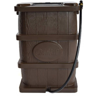 Fcmp Outdoor Wood Grain Rain Barrel, Brown