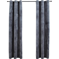 Vidaxl Blackout Curtains With Rings 2 Pcs Anthracite 37""X95"" Velvet