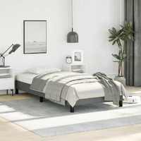 Vidaxl Bed Frame Dark Gray 39.4""X74.8"" Twin Fabric