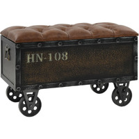 Vidaxl Storage Bench With Castors 31.7"" Solid Wood Fir