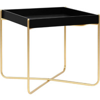 Vidaxl Side Table Black And Gold 15""X15""X15.2"" Mdf