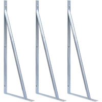 Vidaxl Support Brackets For Fence Post 3 Pcs Galvanized Steel
