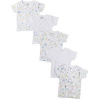 White Side Snap Short Sleeve Shirt - 5 Pack