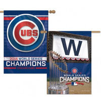 Chicago Cubs Banner 28X40 Vertical 2 Sided 2016 World Series Champs Design Co