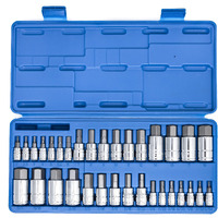 Neiko 10388A Master Allen Hex Bit Socket Set, 33 Piece Sae And Metric Allen Socket Set, Allen Head Hex Key Socket Set Made With S2 Steel, Allen Hex Bit Set, Standard 5/64