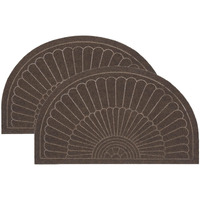 Durable Entrance Door Mat, Non-Slip Welcome Doormat Inside, Outdoor, Easy Clean Waterproof Half Round Entrance Rug Floor Mats,Patio(18''X30'')
