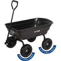 Bilt Hard 4 Cu.Ft. 10 "" No-Flat Tires Poly Yard Dump Cart With 180 Rotating Handle, 600 Lbs Capacity Heavy Duty Garden Carts And Wagons