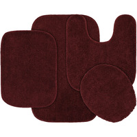 Garland Rug Traditional Bath Rug Set, 4-Piece, Chili Pepper Red