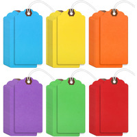 4 3/4-In X 2 3/8-In Manila Tags Shipping Tags With String Attached Inventory Tags Luggage Paper Tag Present Tags Cardboard Tags With String Hang Label Tags With Reinforced Hole (Rainbow Colors)