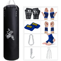 Sfeexun Punching Bag For Man Women Kids, Indoor/Garden Boxing Bag Unfilled Heavy Bag Set With Punching Gloves, Chain, Ceiling Hook For Mma, Kickboxing, Muay Thai, Karate, Taekwondo