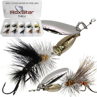 Roxstar Fly Strikers 1/4Oz Spinners - Hand-Crafted In The Usa - Proven Nationwide Most Versatile Fishing Spinner For Bass, Trout, Pike, Steelhead- Stop Fishing - Start Catching!